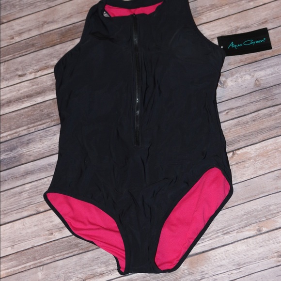 aqua green Other - Aqua Green Black one piece suit 16\18 xl